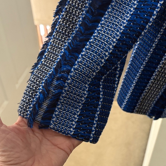 St. John Textured Blue and White Jacket - Picture 5 of 5